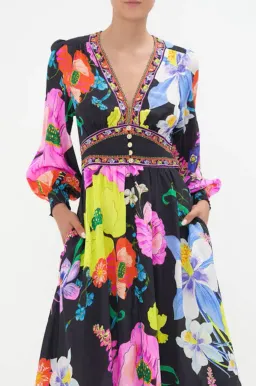 Camilla Button Dress with Shaped Waistband Away With The Fairies Size S/Au 10 for rent on The Volte - image 3