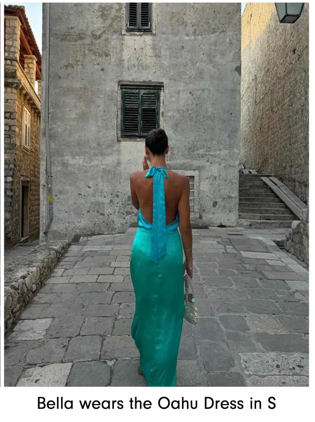 The Wolf Gang Oahu Slip Maxi Dress in Aquamarine Blue | Size S Small AU 8  for rent on The Volte - main image