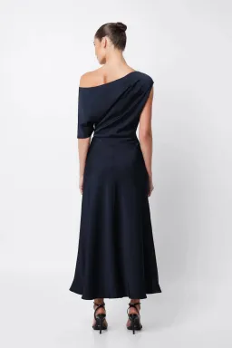 Mossman Love in the Dark Midi Dress Navy Size 14  for rent on The Volte - image 2