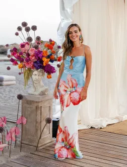 Rebecca Vallance Orchid Oasis Strap Gown Floral Size 8 for rent on The Volte - image 1