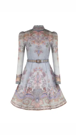 Zimmermann The Eden Belted Mini Dress in Blue Paisley Size 1/Au 10 for rent on The Volte - image 3
