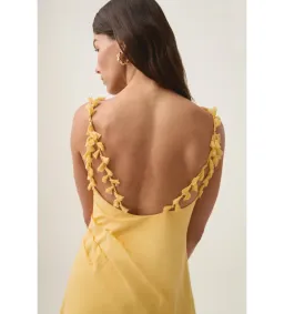 AJE Soulful Pom Pom Midi Dress Yellow Size 8 for rent on The Volte - image 2