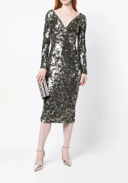 Rachel Gilbert Fleur Midi Dress Gunmetal Size 3 / AU 12 for rent on The Volte - image 1