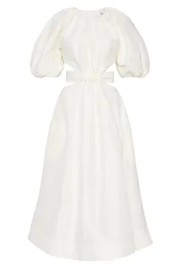 Aje Mimosa Cutout Midi Dress Ivory Size AU 4 for rent on The Volte - image 4