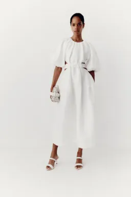 Aje Mimosa Cutout Midi Dress Ivory Size AU 4 for rent on The Volte - image 3