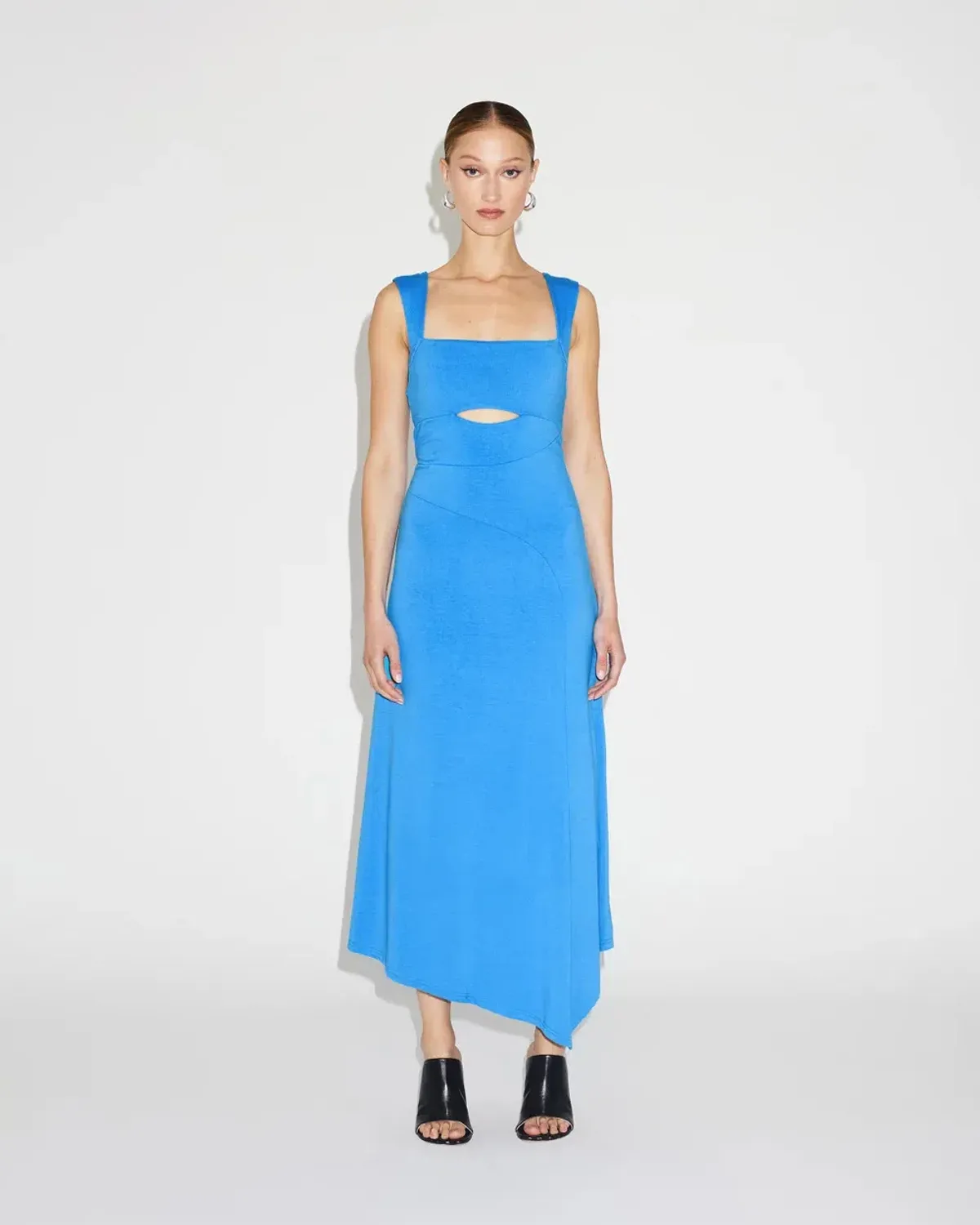Lover Larina Asymetric Midi Dress Blue Size AU 10 for rent on The Volte - main image