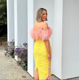 Rachel Gilbert Zion Midi Dress Lemon Yellow Size 3 / AU 12 for rent on The Volte - image 4