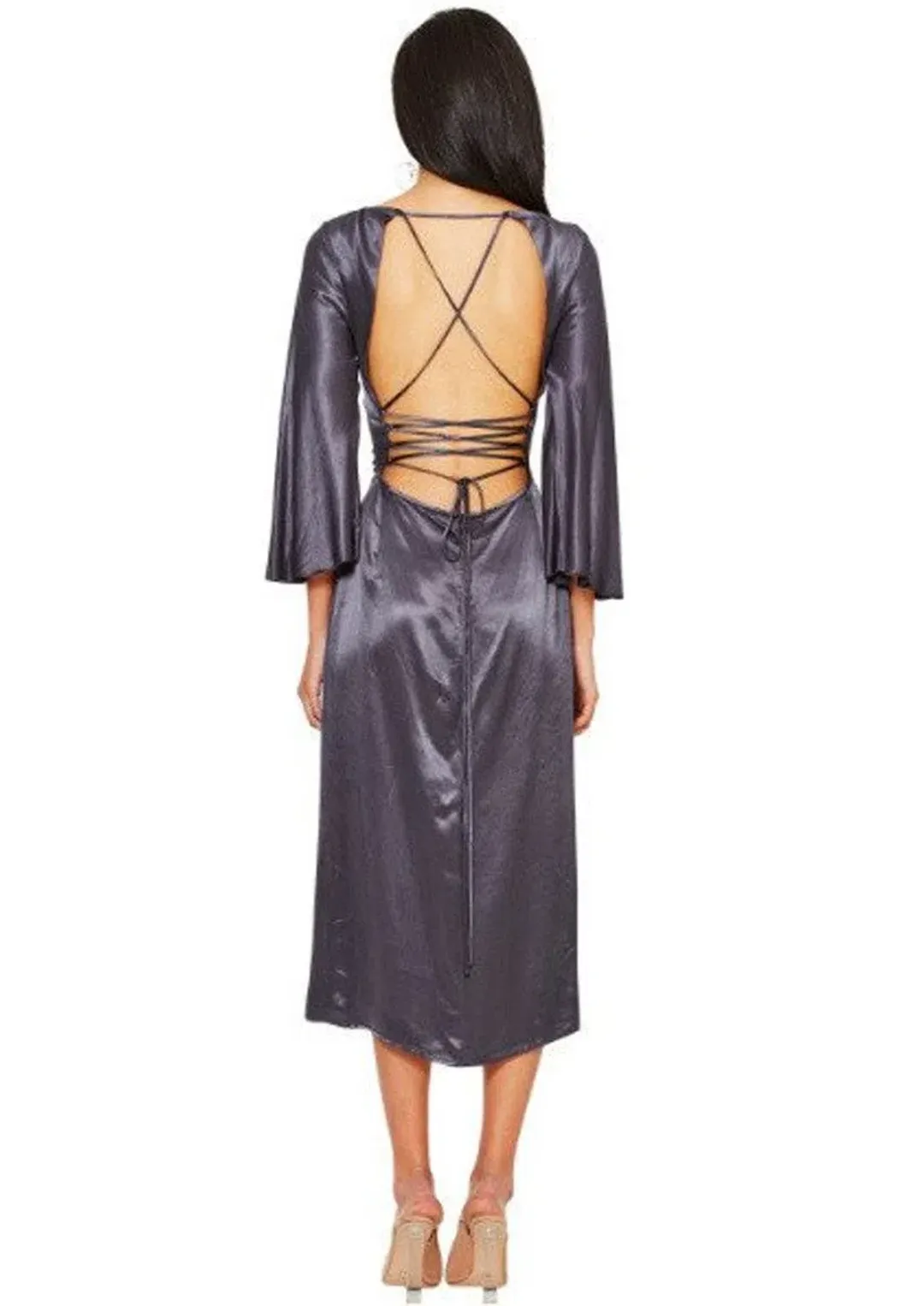 Bec and Bridge Slick Cowl Grey Dress Size 8 for rent on The Volte - main image