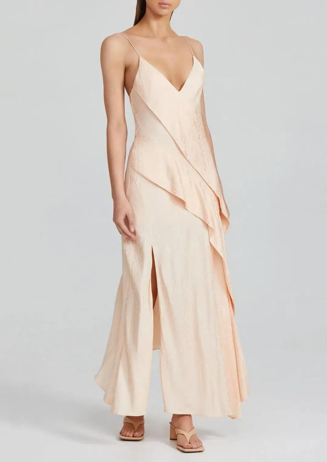 Acler Godwick Slip Dress Peach Orange Size 8 for rent on The Volte - main image