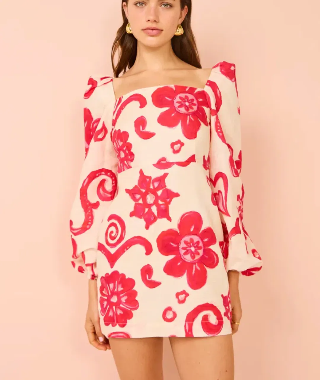 Kate Ford Delta Puff Mini Dress In Multi for rent on The Volte - main image