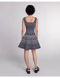 Maje Pattern-jacquard Flared Mini Dress Print Size 8 for rent on The Volte - image 2