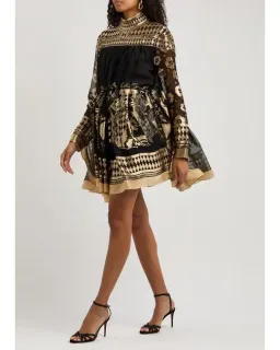 Zimmermann The Illustration Otto Mini Dress in Black/Tea Size OP/Au 6  for rent on The Volte - image 3
