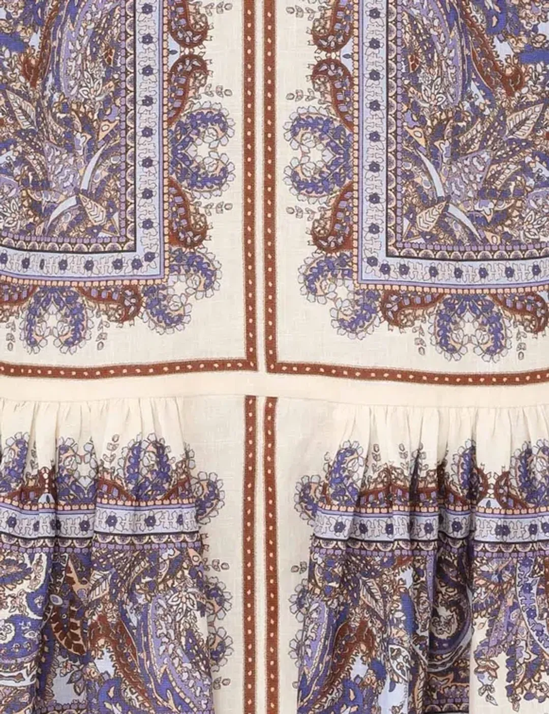 Zimmermann Ottie Eyelet Mini Dress Purple Paisley Size 0P / AU 6 for rent on The Volte - main image