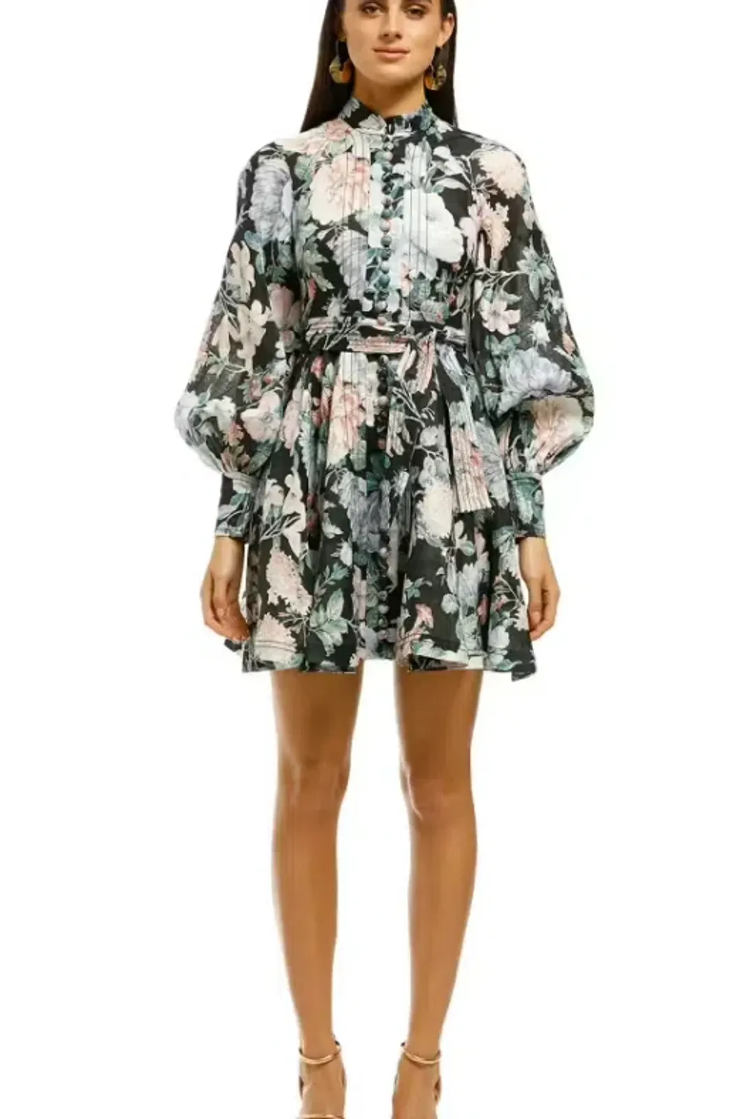 Zimmermann Verity Rouleau Short Dress Floral Size 0P/Au 6 for rent on The Volte - main image