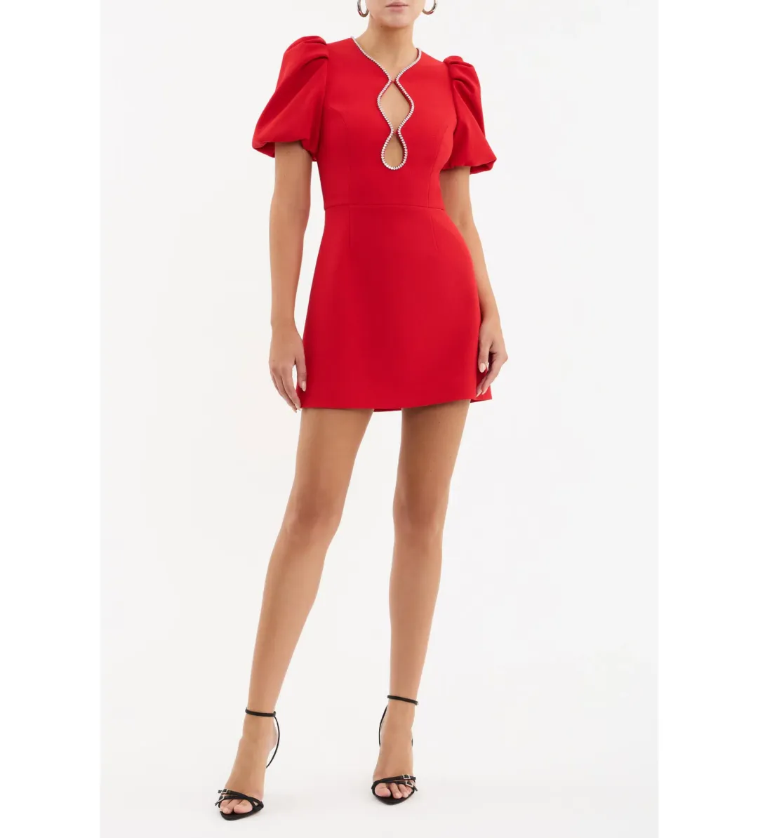 Rebecca Vallance Karina Puff Sleeve Mini Dress Red Size 8 for rent on The Volte - main image