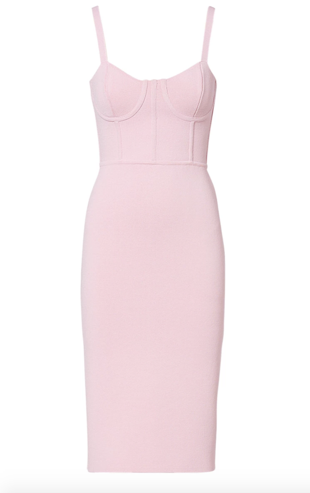 Scanlan Theodore Crepe Knit Bustier Dress Pink Size 8 for rent on The Volte - main image