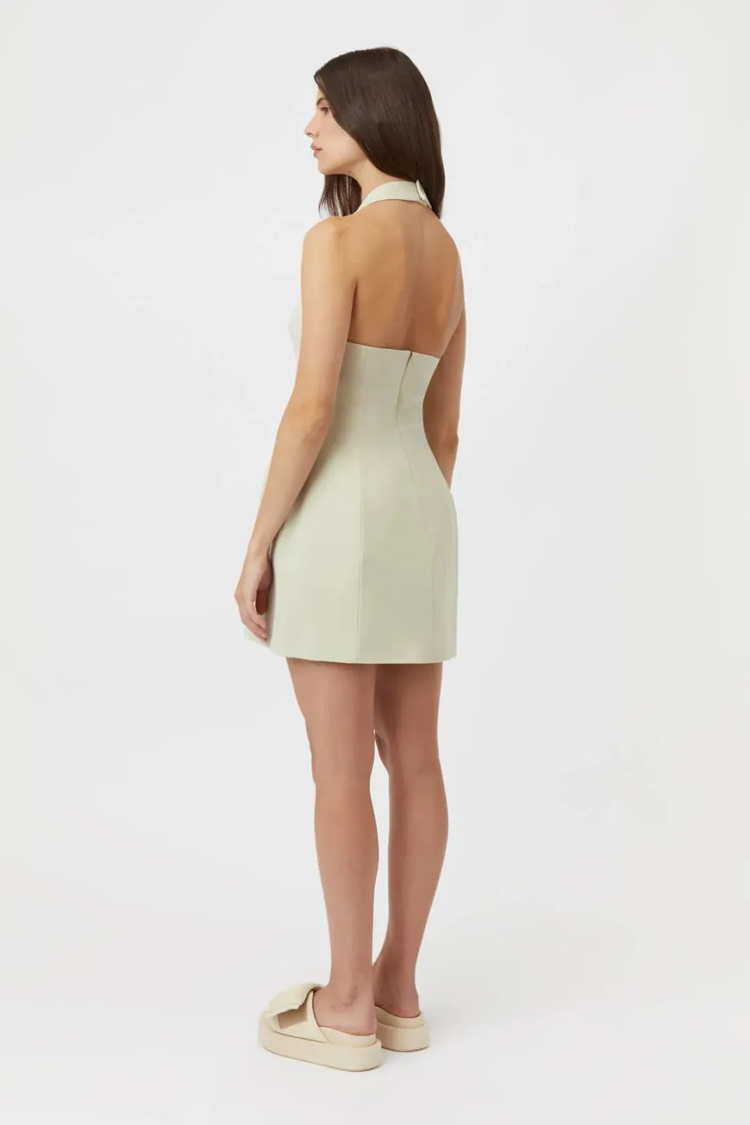 Camilla and Marc Petra Halter Neck Mini Dress in Pistachio Size 8 for rent on The Volte - main image