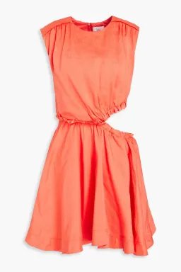 Aje Holly Cut Out Mini Dress Coral Size 16 for rent on The Volte - image 3