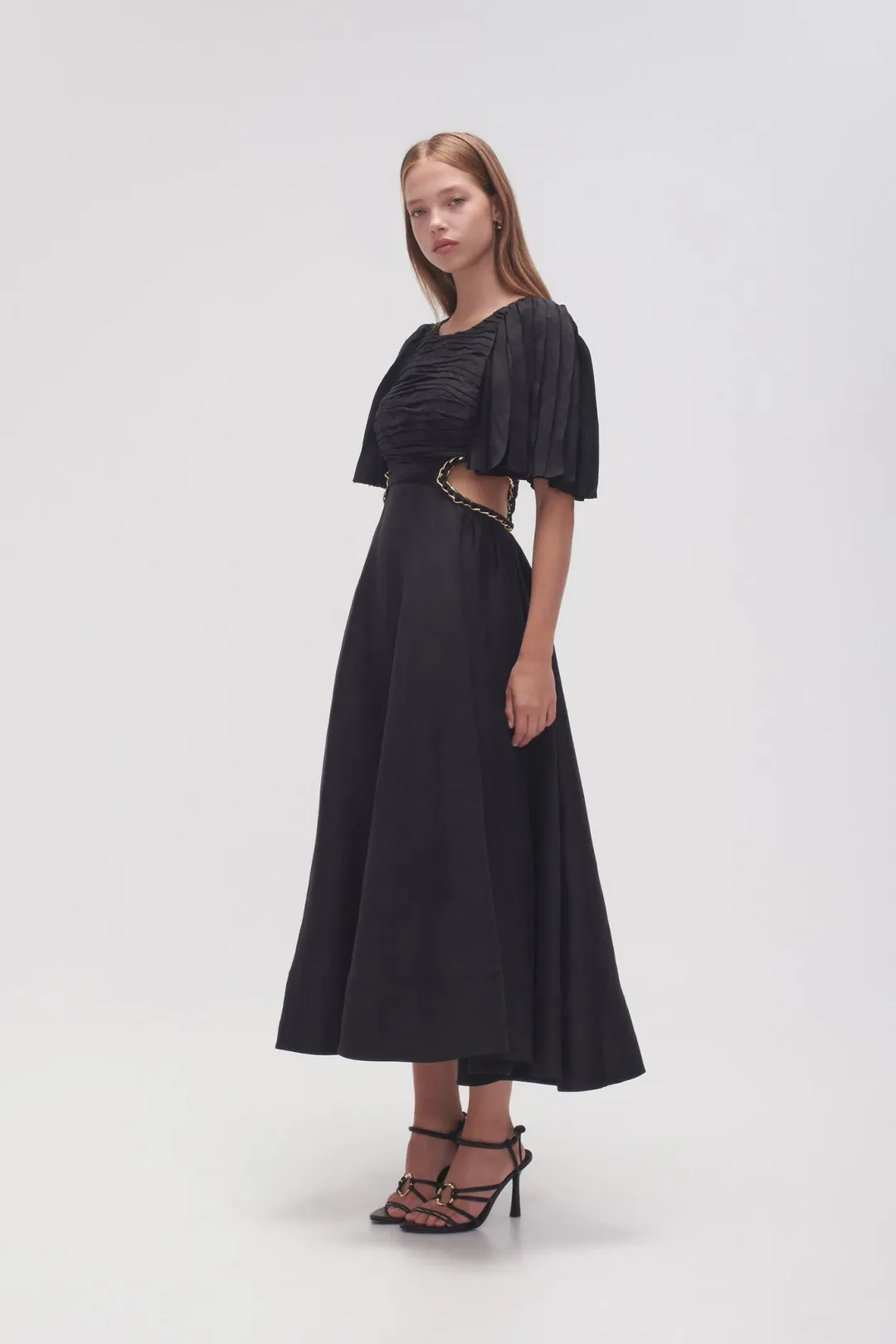 Aje Monica Chainlink Midi Dress Black Size 16 for rent on The Volte - main image