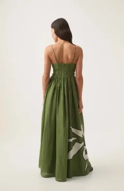 Aje Planetary Maxi Dress Abstract Fern Green Size 8 for rent on The Volte - image 2