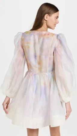 Zimmermann Rhythmic Knot Mini Dress Abstract Rainbow Size 1 / AU 10 for rent on The Volte - image 3