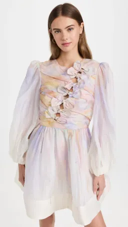 Zimmermann Rhythmic Knot Mini Dress Abstract Rainbow Size 1 / AU 10 for rent on The Volte - image 2