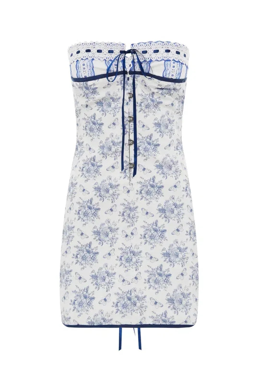 With Jean Sabrin Mini Dress Toile Papillon White Size M / AU 10 for rent on The Volte - main image