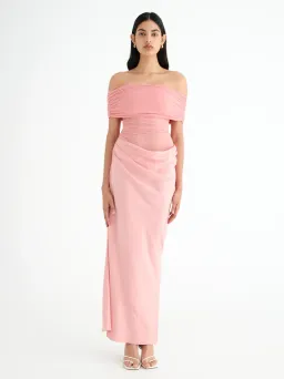 Benni Nico Off Shoulder Maxi Dress Candy Floss Size 8 for rent on The Volte - image 2