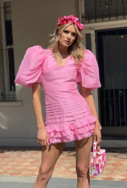 Mackenzie Mode Pandora Mini Dress Pink Size 6  for rent on The Volte - image 1