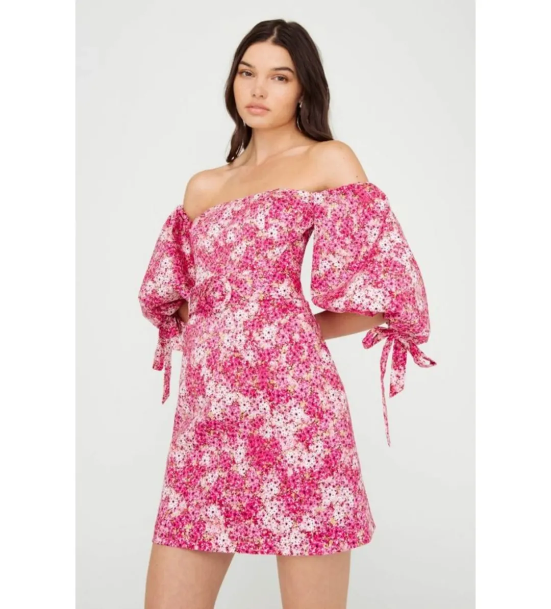Sheike Ditsy Floral Mini Dress Pink Size 12  for rent on The Volte - main image