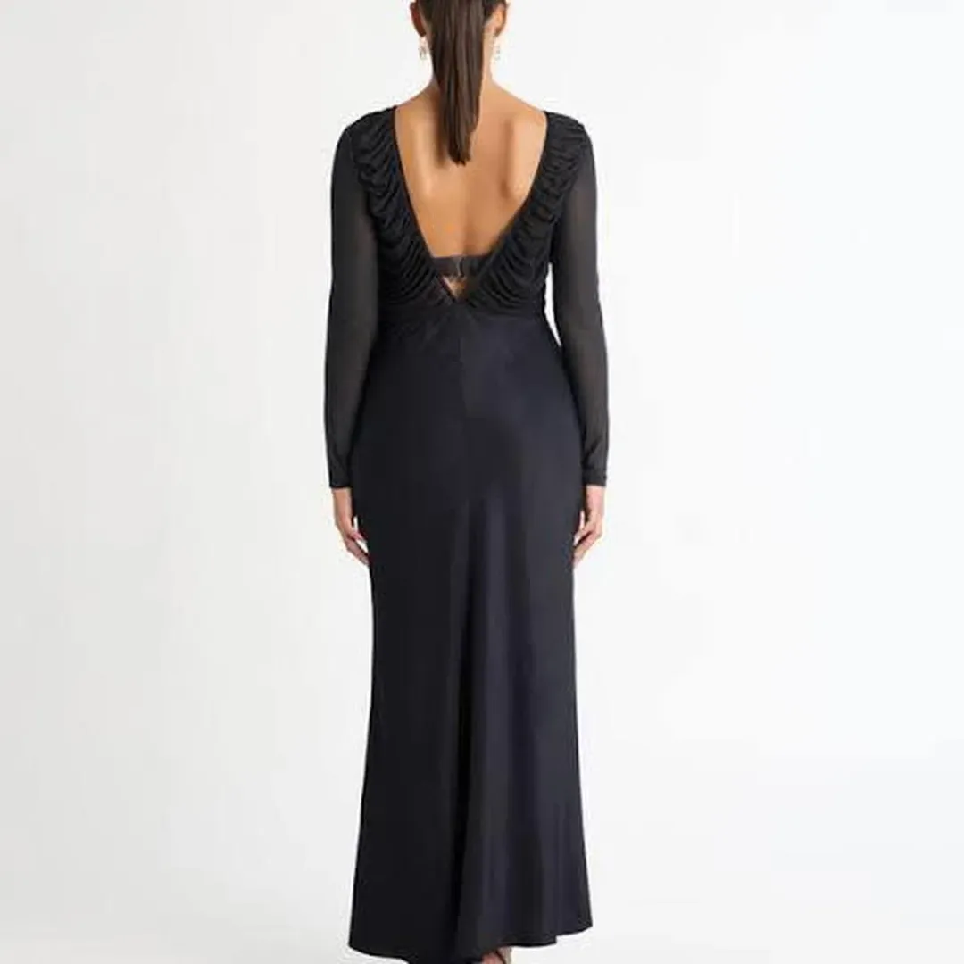 Sheike Eternity Maxi Dress Gunmetal Size 8 for rent on The Volte - main image
