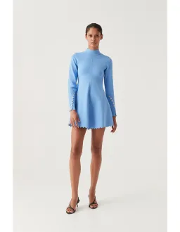 Aje Harmony Knit Mini Dress in Mist Blue Size AU 8 for rent on The Volte - image 1