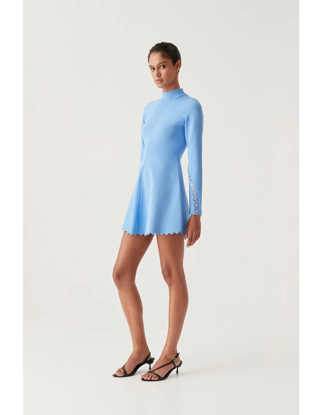 Aje Harmony Knit Mini Dress in Mist Blue Size AU 8 for rent on The Volte - main image