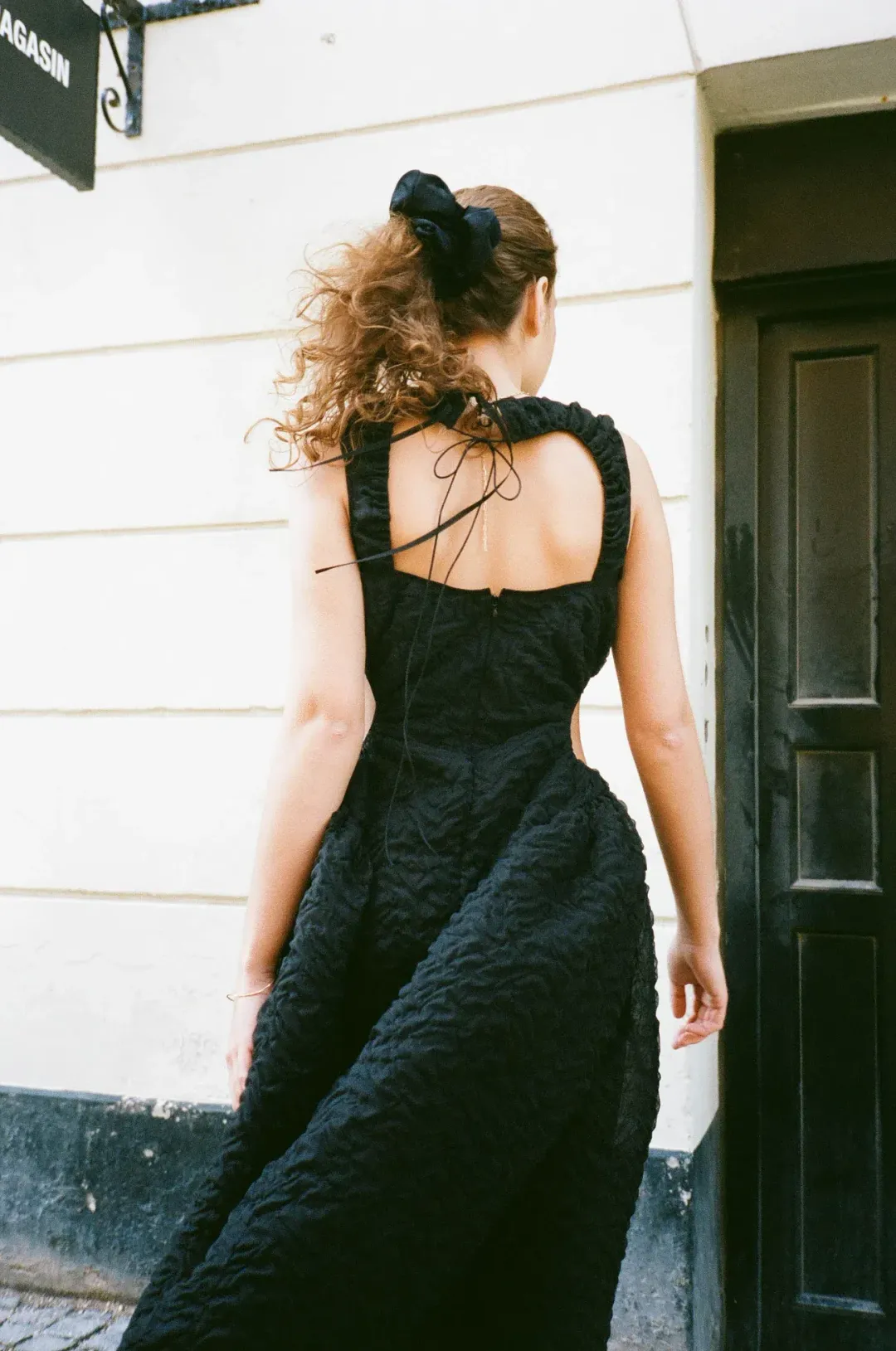 Cecilie Bahnsen Samara Midi Dress Black Size 8 for rent on The Volte - main image