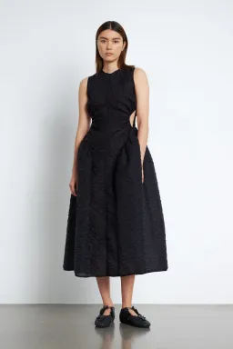 Cecilie Bahnsen Samara Midi Dress Black Size 8 for rent on The Volte - image 1