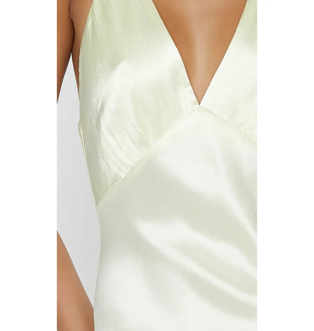 Bec & Bridge Moon Dance V Neck Maxi Dress Ice Yellow Size AU 8 for rent on The Volte - main image