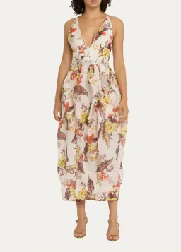 Zimmermann Matchmaker Tulip Dress Ivory Tropical Floral Size 0P / AU 6  for rent on The Volte - image 1