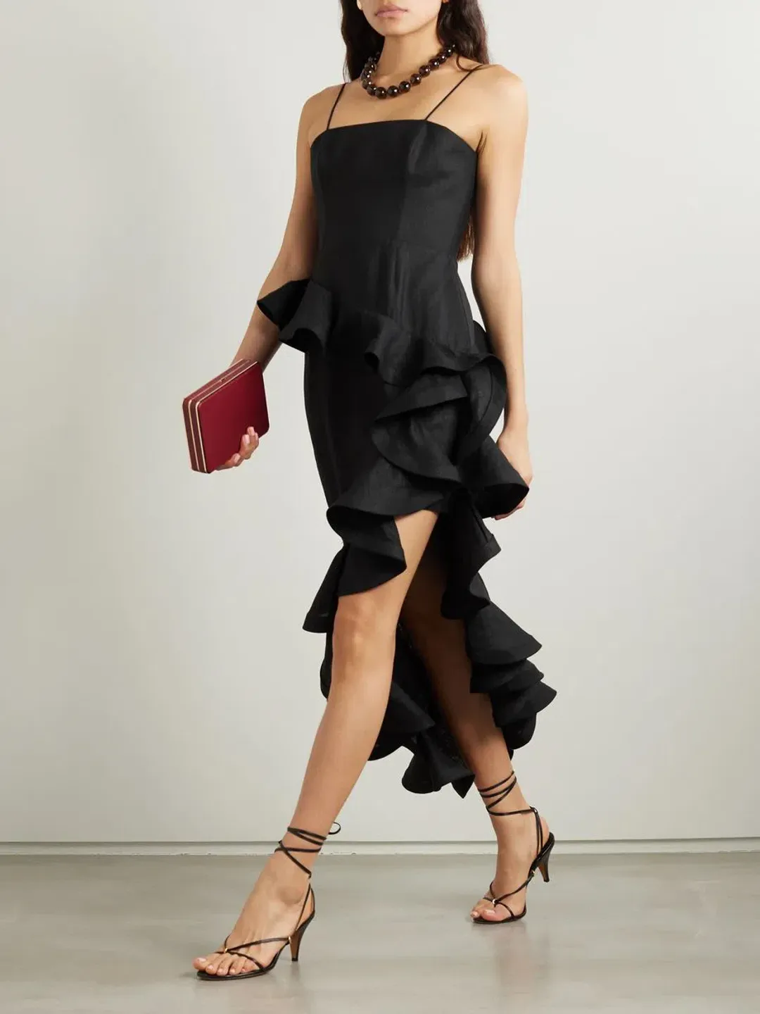 Zimmermann Harmony Tango Ruffled Dress Black Size 3 / AU 14  for rent on The Volte - main image