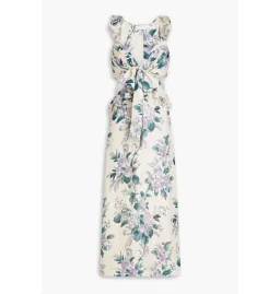 Zimmermann Cassia Ruffle Midi Dress Hydrangea Floral Size 2 / AU 12  for rent on The Volte - image 3