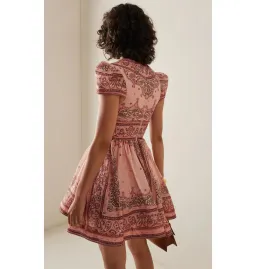 Zimmermann Matchmaker Mini Dress Pink Print Size 0 / AU 8  for rent on The Volte - image 2