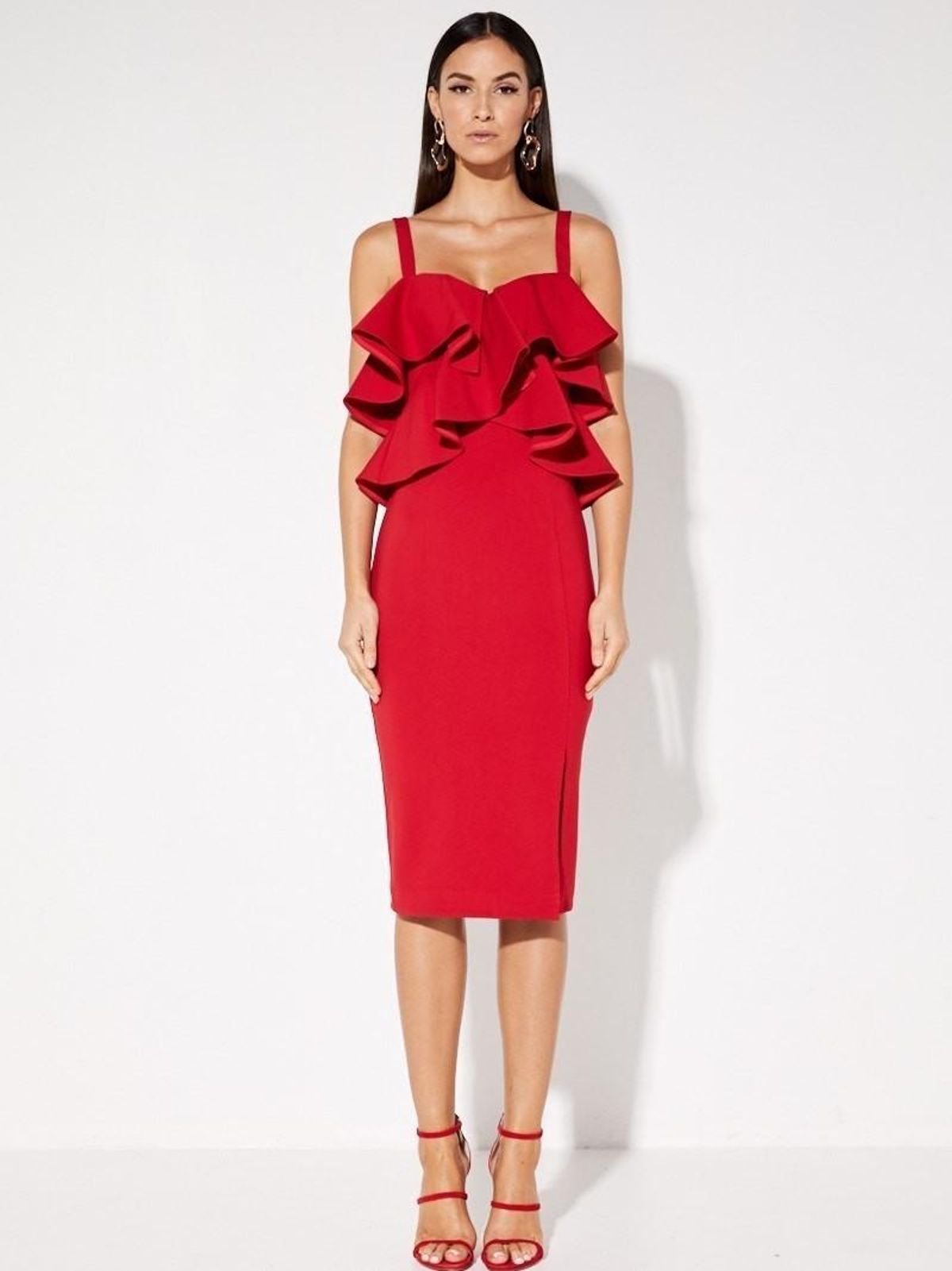 Mossman Beyond this moment red dress size 6 for rent on The Volte - main image