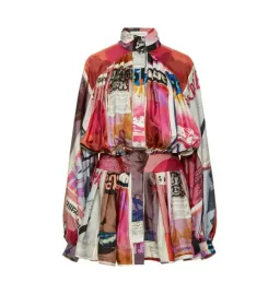 Zimmermann Wavelength Sleeve Mini Dress Pink Poster Print Size 0 / AU 8  for rent on The Volte - image 4