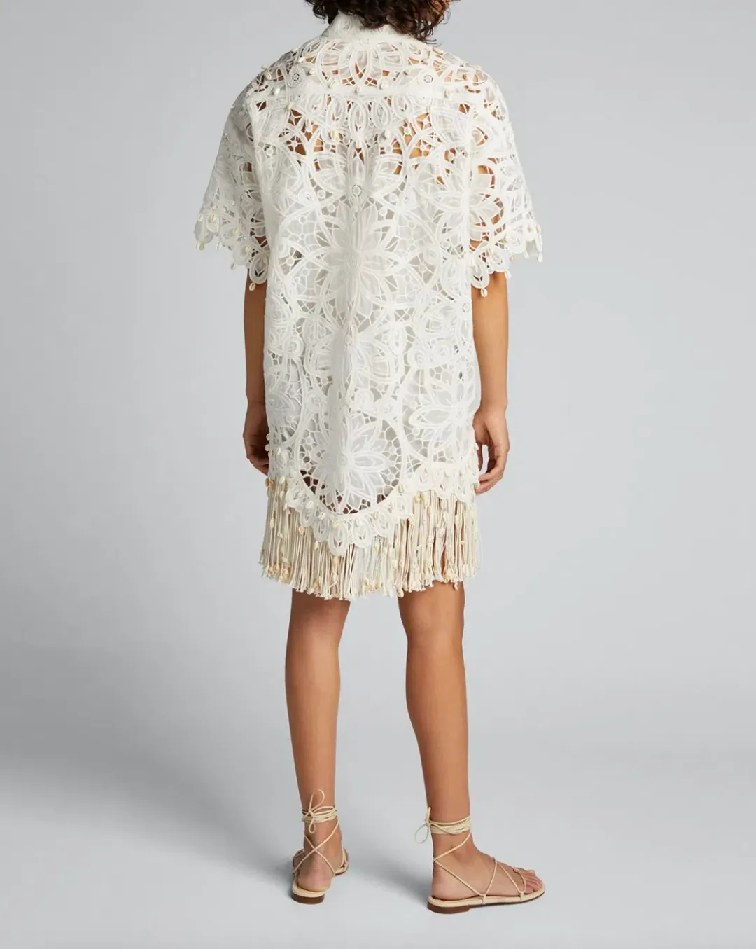 Zimmermann Wavelength Shirt Dress Ivory Size 0 / AU 8  for rent on The Volte - main image