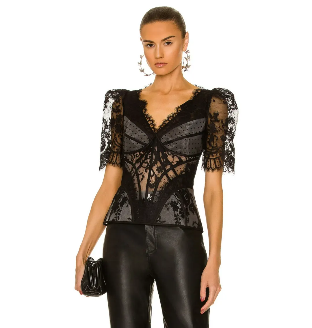Zimmermann Dancer Lace Bodice Black Size 0 / AU 8  for rent on The Volte - main image