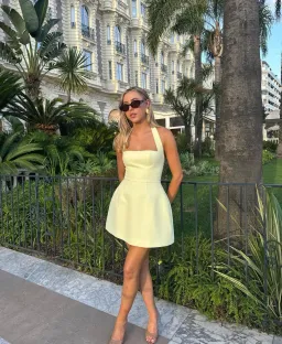 Odd Muse Ultimate Muse Structured Mini Dress Cream Size M / AU 10 for rent on The Volte - image 4