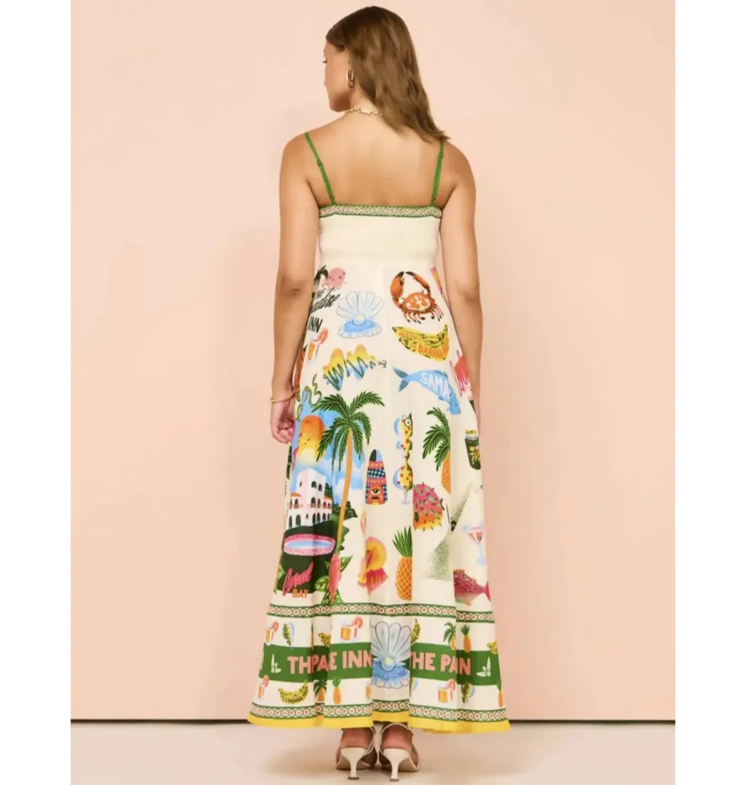 Alemais Paradiso Sundress in Print Size AU 8 for rent on The Volte - main image