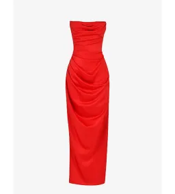 House of CB Adrienne Strapless Corset Maxi Dress Red Size 6 for rent on The Volte - image 4