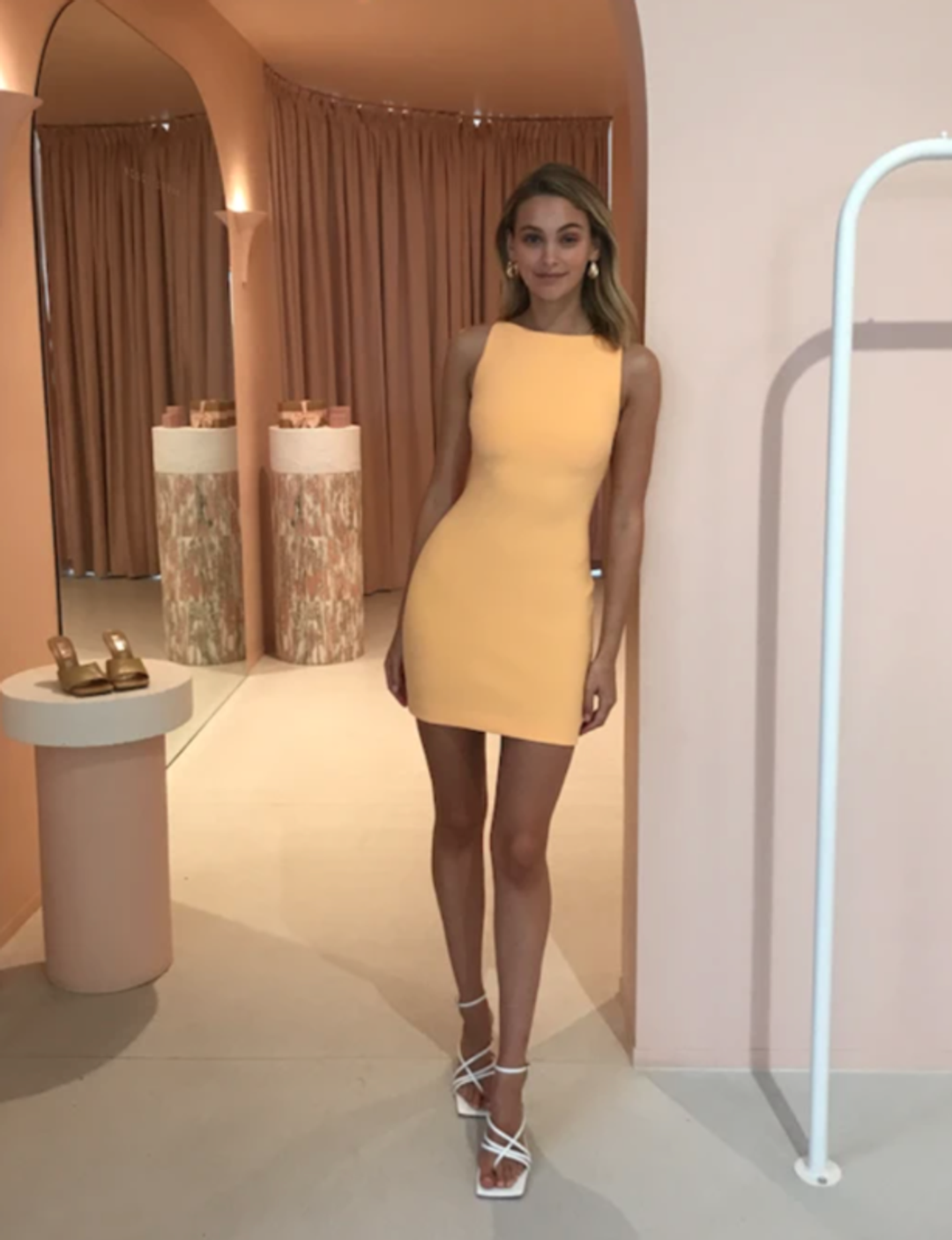 Bec & Bridge Raphaela Mini Dress Melon Size 8 for rent on The Volte - main image