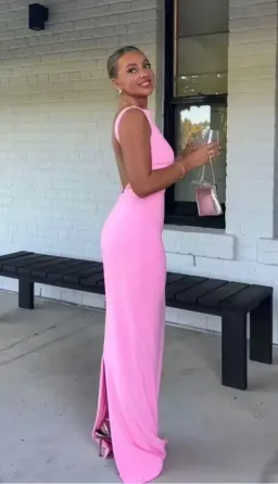 Effie Kats Verona Gown In Taffy Pink Size S/Au 8  for rent on The Volte - image 7