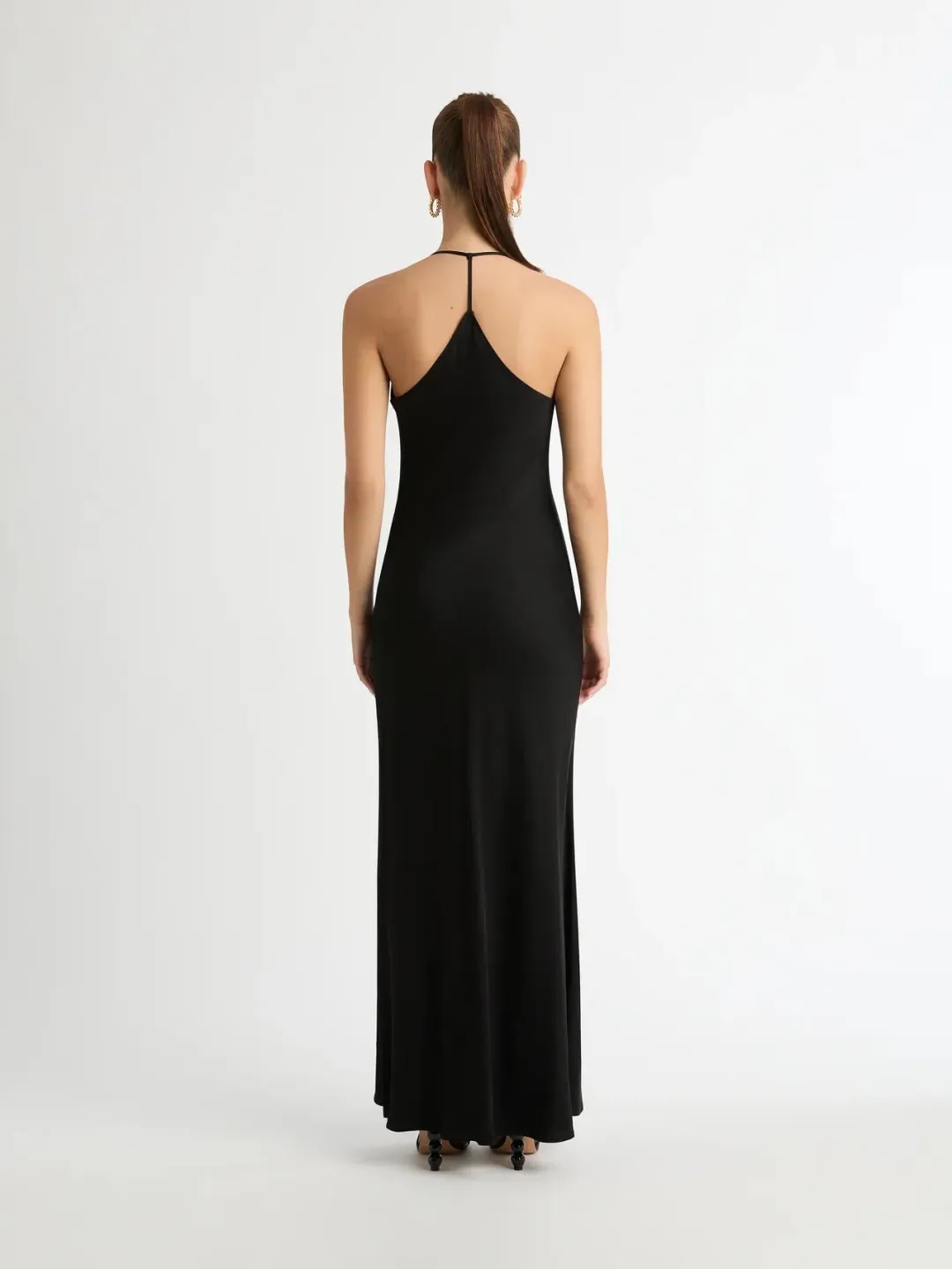 Sheike Ivy Draped Maxi Dress Black Size 10 for rent on The Volte - main image